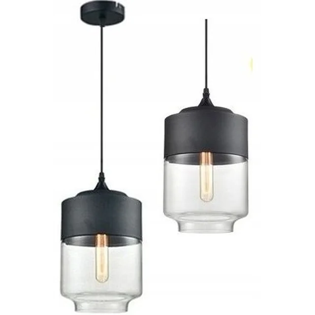 Zenit C black glass hanging ceiling lamp