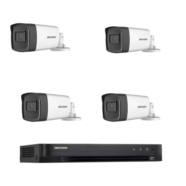 Zestaw do monitoringu 4 Kamery zewnętrzne FULL HD Hikvision 40m Podczerwień i DVR 4 Kanały Hikvision
