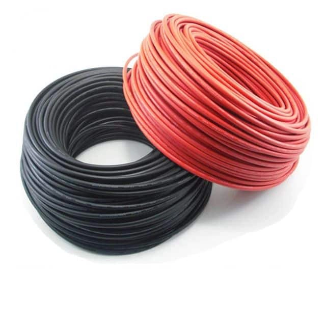 Zonne kabel 4mm zwart / strekkende meter