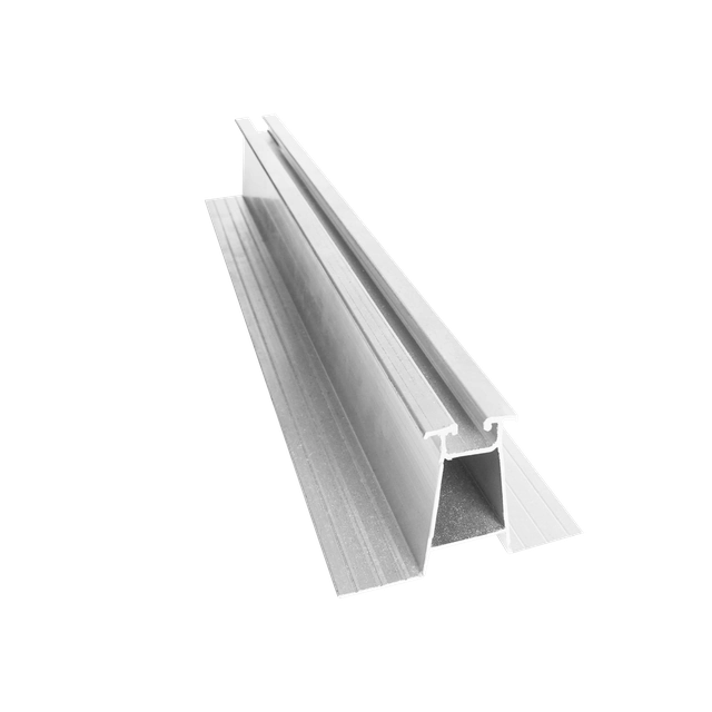 Zonnepaneel aluminium minirail voor trapeziumplaat, sandwichpaneel, hoog, 60x90x385mm (zonder EPDM en gat)