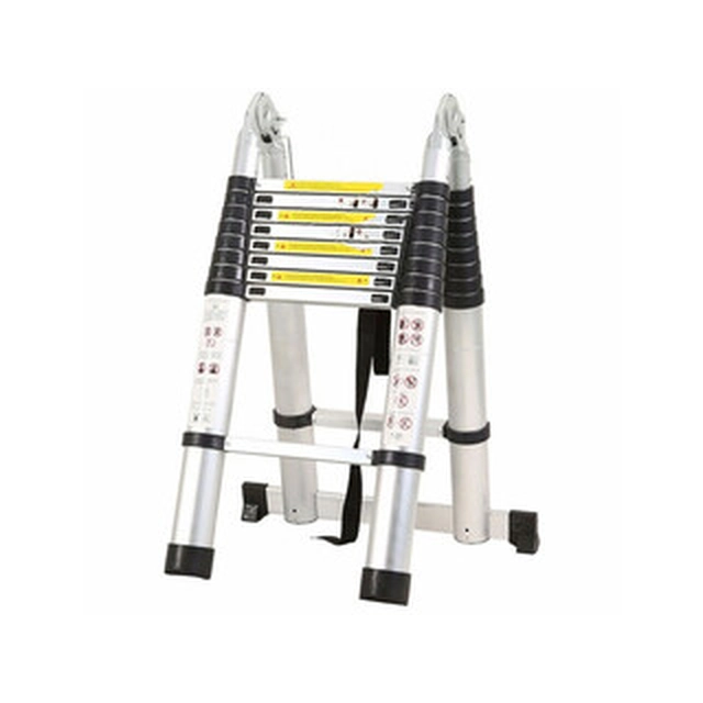 Ztrust tweedelige telescopische multifunctionele ladder 2 x 9 graden | 5,6 m | Aluminium