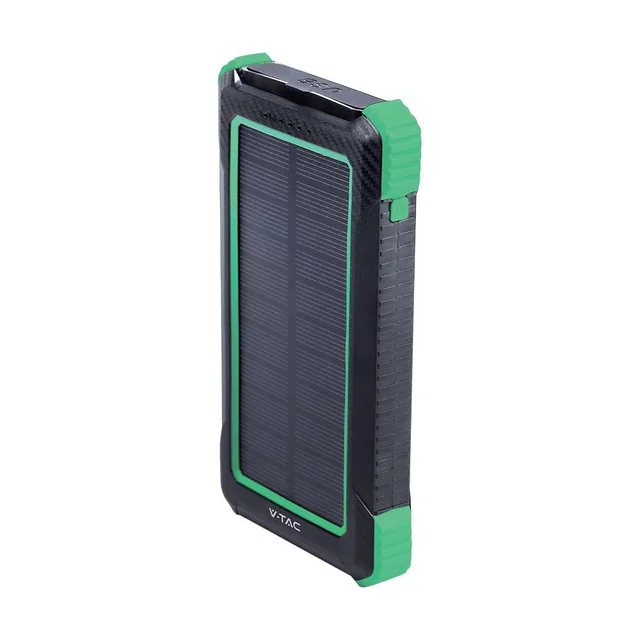 Zunanja baterija, brezžično polnjenje, solarni panel, 10000mAh, V-Tac