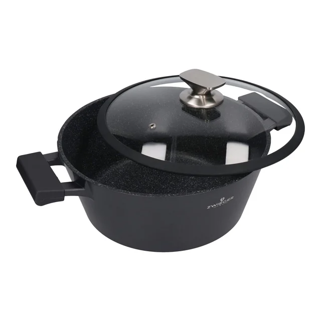 ZWIEGER ZWART STEEN Pot met deksel 28cm 5,5L