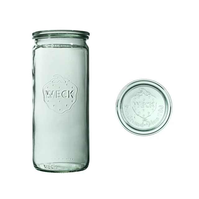 Zylindrisches Glas 1590 ml mit Deckel - Packung. 6 Stk