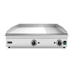 ⅓ geribbelde grillplaat, HENDI, Kitchen Line, 2/3 glad, 1/3 gegroefd, 220-240V/3500W, 697x474x(H)241mm