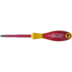 SCREWDRIVE, INSULATED SCREWDRIVE 1000V FOR ELECTRICIAN, CROSS PH2 x 100