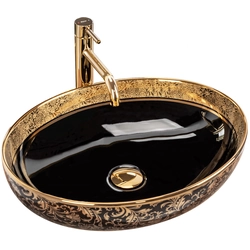 Countertop washbasin MARGOT BLACK/GOLD