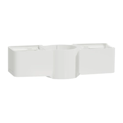 Dual end piece for mounting in columns, white