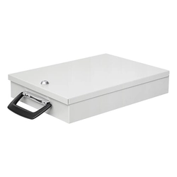 Metal document storage box, A4, 35.5x26x6.7 cm, WEDO light gray