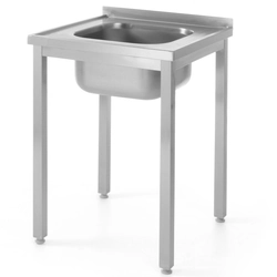 Steel worktop with one sink 600x600mm - Hendi 811849