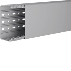 Slotted cable trunking system Hager BA760120 Slotted Bottom perforation Stone grey