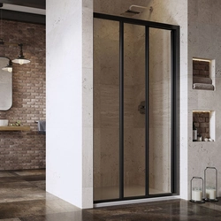 Sliding shower door Ravak Supernova, ASDP3-90 198, black+transparent glass