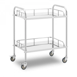 Laboratory trolley, 2 shelves 60 x 40 cm, stainless steel