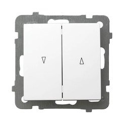 Přepínač / tlačítko pro ovládání žaluzie Ospel ŁP-7GB/m/00 AS Bílý Plastický IP20