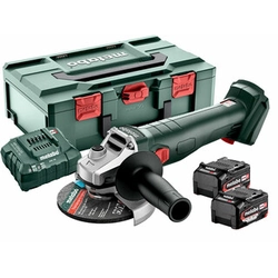 Metabo W 18 L BL 9-125 cordless angle grinder 2 x 4Ah + charger, in metaBOX