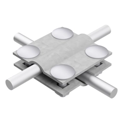 4-hole, 2-plate cross connector; B up to 30mm / OG /