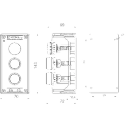 Kombinace ovládacích obvodů v krytu Spamel SP22K3\07-2 Šedá Plastický IP65
