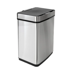 iQtech Luxe Quadrat 50 l, bezdotykový odpadkový koš Lux hranatý, stříbrný