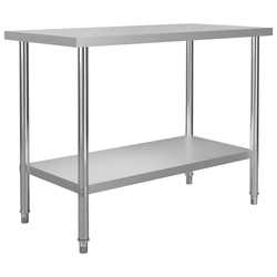 Kitchen work table, 120x60x85 cm, stainless steel