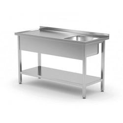 Table with sink and shelf - compartment on the right 1900 x 700 x 850 mm POLGAST 212197-P 212197-P
