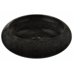 DIVERO Countertop washbasin made of Black natural stone