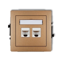 Data communication connection box copper (twisted pair) Karlik 8DGK-2 Flash gilt IP20