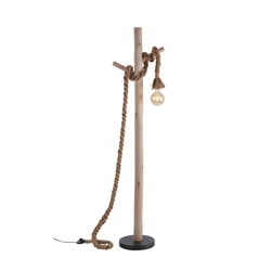 LD 15484-18 ROPE Floor lamp in rustic, navy design with foot switch - LEUCHTEN DIREKT