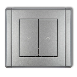 Venetian blind switch/-push button Karlik 7FWP-8 Metallic silver IP20