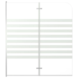 Bath screen, 120 x 140 cm, tempered glass, striped