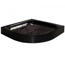 Semicircular shower tray 90x90 SXL01B black black siphon 15cm deep high