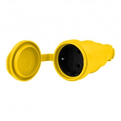 Simple portable socket 16A 230V 2P + Z yellow Schuko 9962