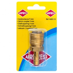 Compressed air quick connection for 9 mm hose