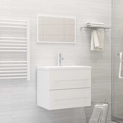 Lumarko 2-piece bathroom furniture set, white, chipboard