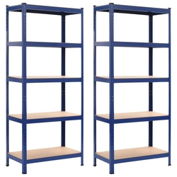 Shelves, 2pcs., Blue, 80x40x180cm, steel and mdf