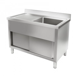 Sink cabinet, table with sink, stainless steel