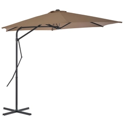 Deštník Lumarko Garden na ocelovém sloupku, 300 cm, barva taupe
