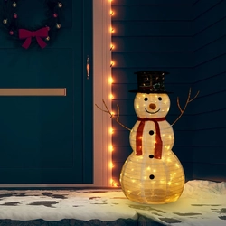 Christmas decoration, LED snowman, luxury fabric, 90 cm