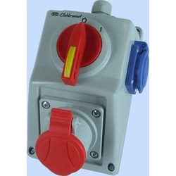 CEE socket outlet, disconnectable, with fuse Elektromet 971615 400 V (50+60 Hz) red Red IP54 With on/off switch, without locking Plastic