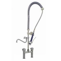 Standing shower mixer with sprinkler, 2 types of water, with a spout