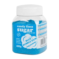 Colorful blue sugar for cotton candy with bubble gum flavor 400g