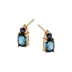 Gold earrings KZD6374 - Sapphire