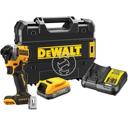 DeWalt DCF850E1T-QW cordless impact driver with bit holder 18 V | 206 Nm | 1/4 inches | Carbon Brushless | 1 x 1,7 Ah battery + charger | TSTAK in a suitcase