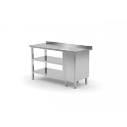 Wall table, cupboard with hinged doors and two shelves 1600x700x850mm