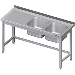2-bowl sink table(P), without a shelf 1500x600x850 mm