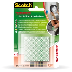 Scotch double-sided permanent foam squares, 16 pcs