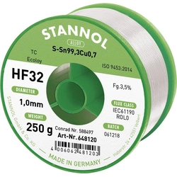 Lead-free solder tin Stannol HF32 3500 648107 Spool Sn99.3Cu0.7 250 g
