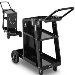 Workshop welding trolley with space for a gas cylinder 3, shelves, handle up to 80 kg