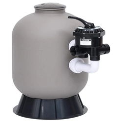 Pool sand filter, side mounting, 6-way valve, gray