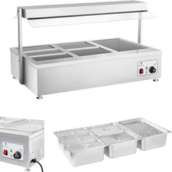 Free-standing dry bain marie heater without water 6 x GN 150mm 55L Royal Catering