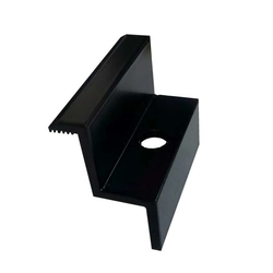 BLACK End clamp for mounting 30mm PV panels + screw + square nut
